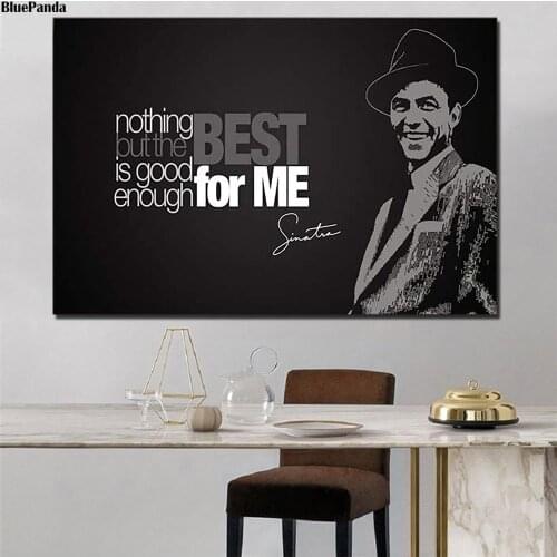 Frank Sinatra Minimalist Art Canvas Poster Print Abstract Painting Black White Wall Picture Modern Home Decoration