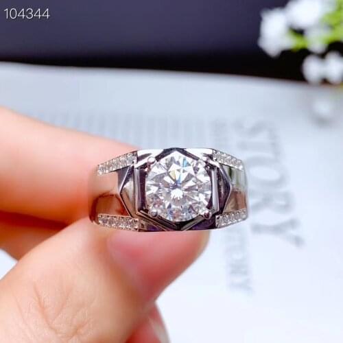 Man ring sparkling moissanite ring for men real 925 silver 8*8mm size gem birthday gift shiny better than diamond strong power