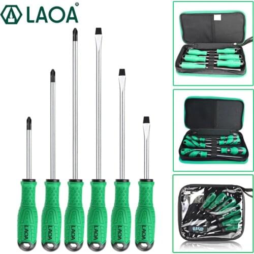 LAOA 6pcs Screwdriver Set Philips Screwdriver Straight Screw Driver Household Tool Set Repair Toolkit