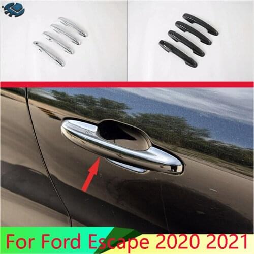 For Ford Escape Kuga 2020 2021 Car Accessories ABS Chrome Door Handle Cover Cap Trim Molding Accessories