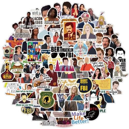 100pcs American Drama Park and Leisure Cartoon Stickers PVC Trunk Water Cup Decoration Stickers