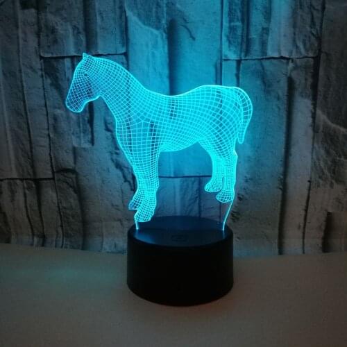 New Pony 3d Night Desk Lamps Gift Creative 3d Lamp Decoration Lighting Novelty Creative Colorful Touch Table Lamp