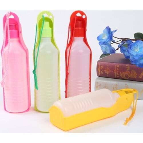 Pet Dog Water Bottle 250ml 500ml Plastic Portable Water Bottle Pets Outdoor Travel Drinking Water Feeder Bowl Dropshipping