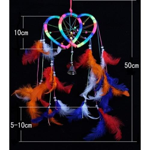 Explosion authentic authentic Valentine 's Day gift exclusive production of double - heart dream catcher key chain car pendant