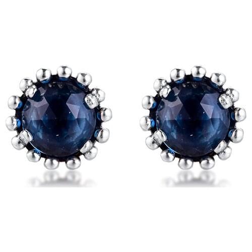 Midnight Star Stud Earrings 100% 925 Sterling Silver Jewelry Free Shipping