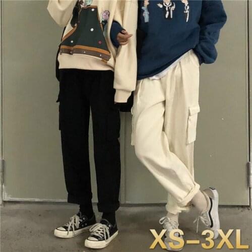 Casual Pants Women Loose Cargo Stylish Trousers Korean All-match High-waist Straight Pocket Students Street-wear Fashion Ulzzang