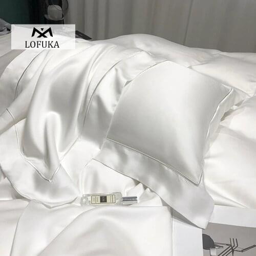 Lofuka Luxury 100% Silk White Pillowcase Silk Top Grade Silk Beauty Healthy Skin Hair Pillow Case Morandi For Women Men Sleep