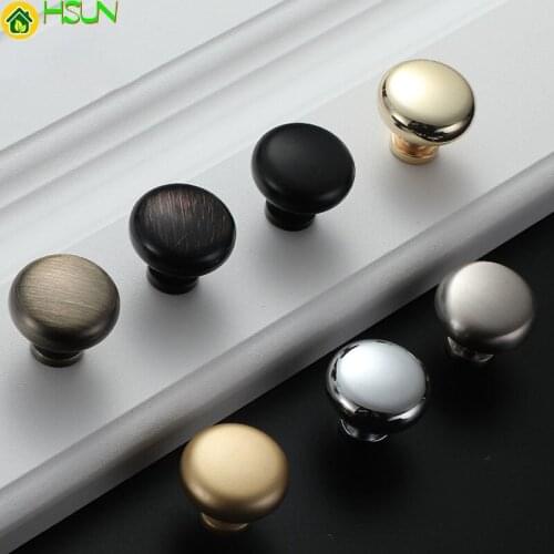 Metal Drawer Furniture Cabinet Knob Handle Round Single Hole Zinc Solid Simple Wardrobe Kitchen Cupboard Dresser Door Pull Knob