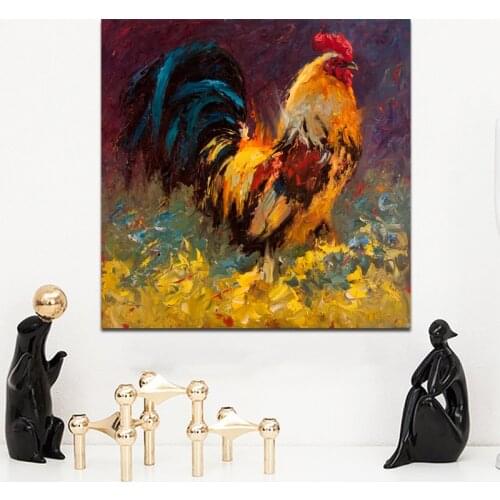 SELFLESSLY Roosters Oil Painting Wall Art For Living Room,Bedroom Posters and Prints Modern Abstract Art Decorative Pictures