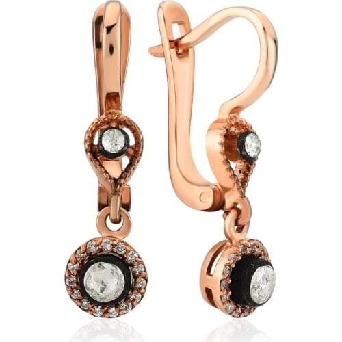 Symbol Gold 0.30 Carat Diamond Earring Piece Jewelry Rope Chain Charm Earring Jacket Bead Figure For Women