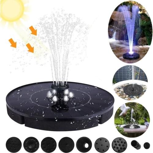 Led Solar Water Fountain Floating Solar Fountain with LED Light Outdoor Landscape Garden Decor Floating Pool Fountain Solar Pump