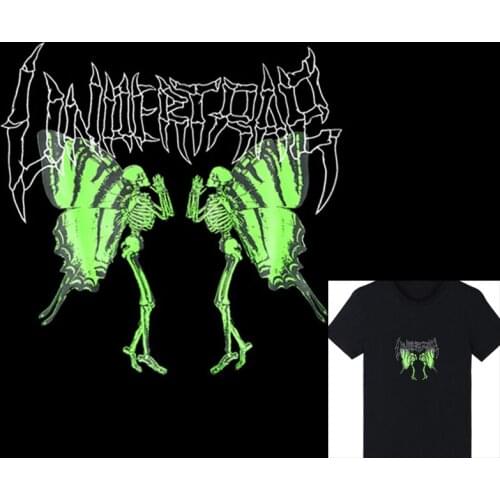 Skull Heat Transfer PVC Patch Heart Iron-On Patch For Clothing Punk DIY Viking Faction Thermal Transfer Heat Vinyl Iron Stickers