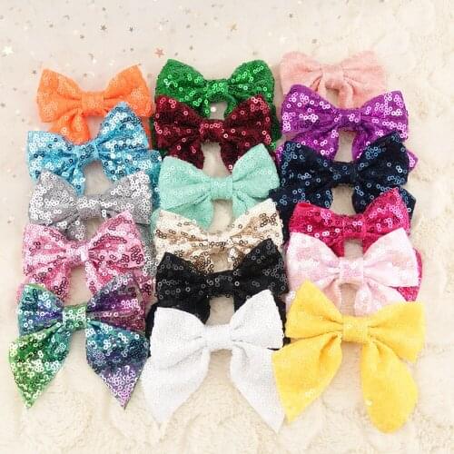 New Fashion Sequins Flower Ribbon Bows Hair Clips Women Girls Kids Hairpins Hair Barrette Accessories Ornament Hairgrip Headwear
