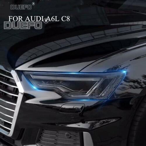 For Audi A8 A6 Q5 A4 A3 Q3 A7 Q7 Q8 Q2 S3 S4 S5 S6 A5 TPU Car Black Headlight Protective Film Sticker 2 Pcs Car Accessories