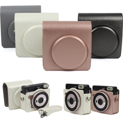 Protective Case for Fujifilm Instax Square SQ6 Instant Film Camera PU Leather Bag with Shoulder Strap For Instant Square SQ6