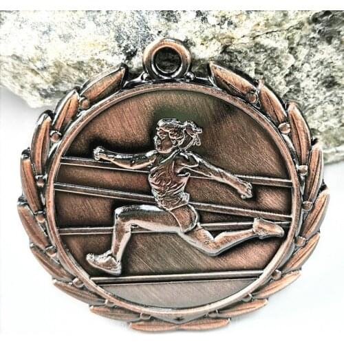 Medal Womens 100m run Sports Step running competition metal medal gold foil medal gold and silver bronze school factory sports