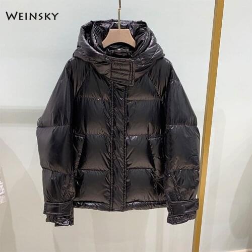 Women Thick Down Jacket White Duck Down Hooded Winter Warm Coats Female Outwear