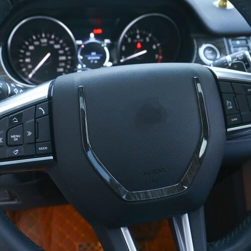 1 Pcs For Land Rover Discovery Sport 2015-17 Interior Accessory Black Wood Grain Steering Wheel Decoration Strips Trim