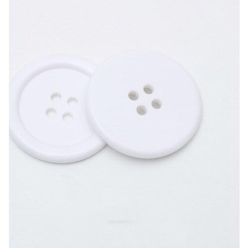 100pcs/lot 4 Hole White Resin Buttons For Sewing Accessories Scrapbooking 25mm