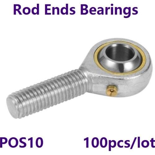 100pcs/lot POS10 and Oil nozzle 10mm Rod End Joint Bearing Left/Right Male Ball Joint Metric Threaded For rod