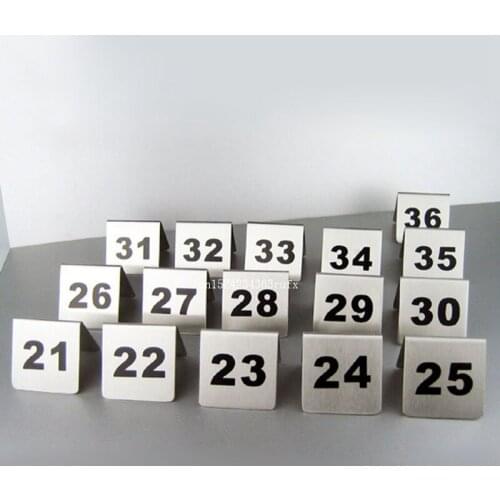 100pcs Table Numbers Cards Number 1-100 Stainless Steel Table Sign Card for Small Restaurant Hotel Cafe Bar Tools