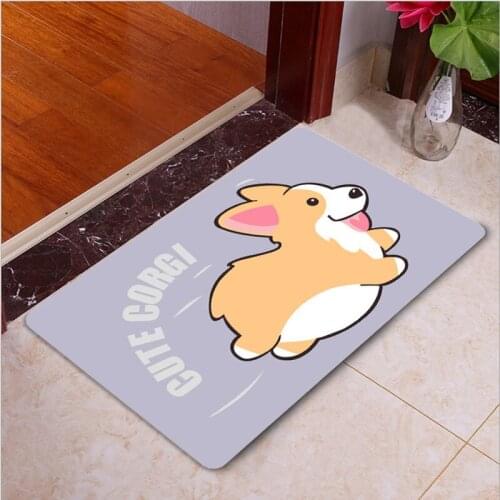 2 Size 3D Stone Cat Corgi Printed Carpet Bathroom Toilet Floor Rug Doormat Shower Room Anti-slip Foot Pad Kitchen Absorbent Mat