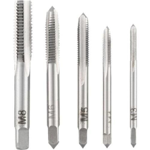 2017 Drill Bit Internal Thread Straight Groove Hand Tap Spiral Point Plug M3 M4 M5 M6 M8 Bearing Steel 3 Flute Drill Bit