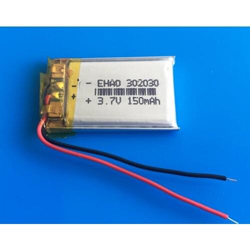 3.7V 150mAh 302030 032030 lithium polymer lipo rechargeable battery power for MP3 GPS bluetooth speaker bluetooth headset camera