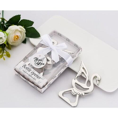 30pcs Party Favors Babty Shower Souvenirs Little Swan Bottle Opener Personalized Present Alloy For Wedding Giveaway Gift NO337