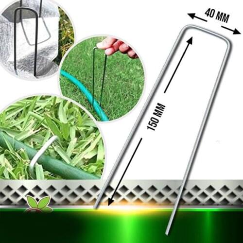 50pcs Garden Galvanized Steel Pile U - Shaped Nails For Fixing Weed Fabric Landscape Fabric Mesh Floor Nail