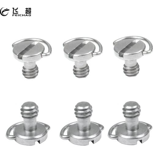 6x 1/4" Tripod Screws D-Ring Stainless Steel Quick Release Plate Adapter for DSLR Camera Monopod Light Photo Studio Accessories