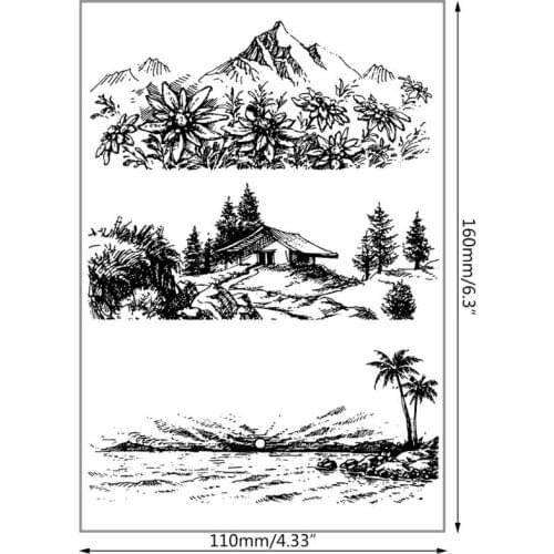 Flower Mountain DIY Silicone Clear Stamp Seal Scrapbook Embossing Album Decor