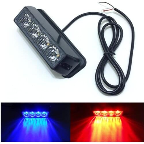 DC12V/24V 4 LED Waterproof Car Truck Emergency Strobe Flash warning light Amber Red Blue White color