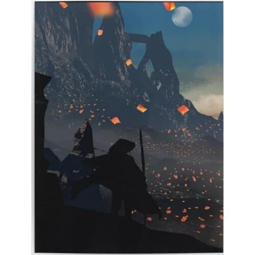 Home Decoration Canvas Moon Prints Painting Mountain Poster Wall Art For Bedside Background Anime Modular Pictures No Framework