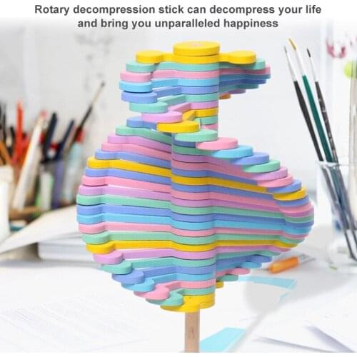 Kids Wooden Spiral Lollipop Antistress Toy Fidget Toys Spinning Wand Decompression Kit Fibonreci Sequence Toy Art Decoration