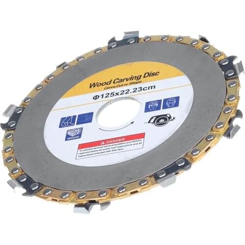 Drillpro Gold 5 Inch Grinder Chain Disc 9 Tooth Wood Carving Disc For 125 Angle Grinder