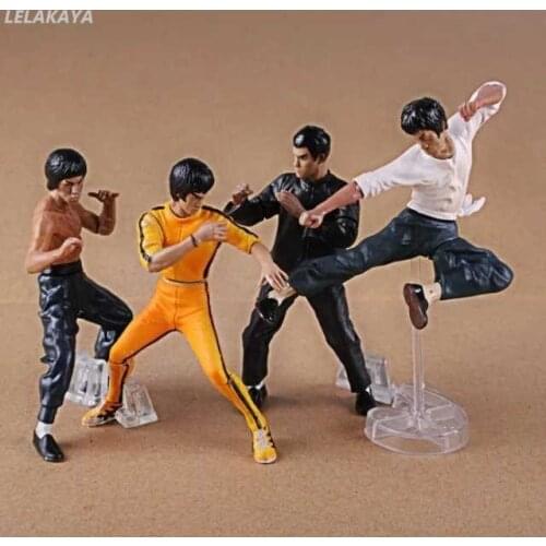 8cm 4pcs/set Movie Video Game Bruce Lee King of Kung Fu Master Fighting PVC Anime Action Figure Model Collectible Cool Toys New