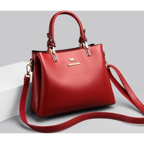 Elegant Female Shoulder Handbag Trendy Simple Women Crossbody Bags Solid Top-handle Tote Bag Lady Designer Pu Leather Hand Bag