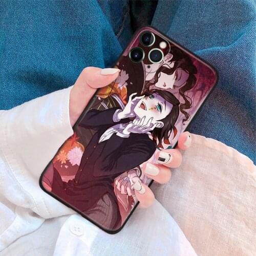 Enmu Kimetsu no Yaiba art For IPhone Se 6 6s 7 8 Plus X XR XS 11 12 Mini Pro Max Glass TPU Soft Silicone Phone Case Cover Shell