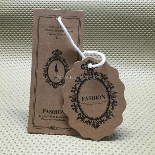 Customize shape cutting labels/clothing oval kraft paper hang tags/garment printed tags/cardboard tags/clothing label/trademark