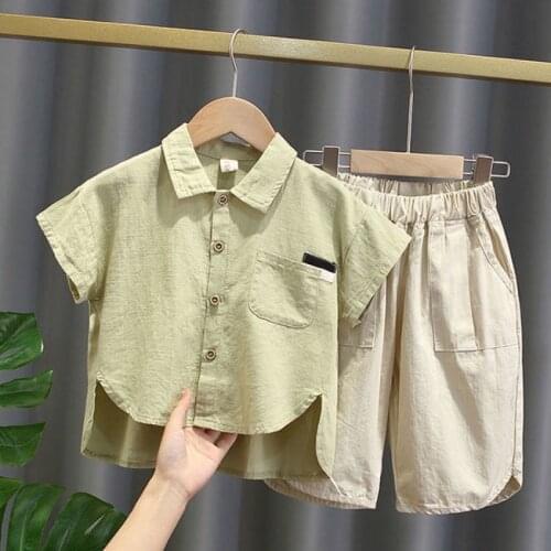 Boy Suits New Summer Kids Short Sleeve Shirt Shorts Two Piece Suit Boy Baby Casual Tshirt + Pants Childrens Clothing Set