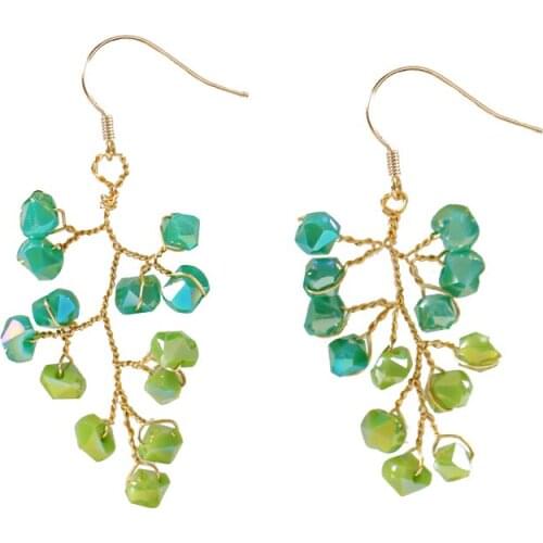 LANFLORA fashion flowers handmade women earrings Crystal earrings copper alloy earrings free shipping