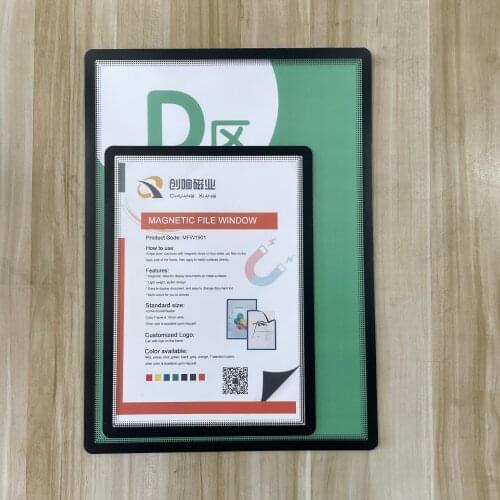 A4 magnetic document holder picture frame sign window with removable adhesive back,black dot designs Poster Notice Display