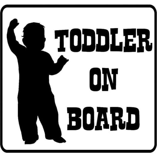 Toddler on Board Waving Vinyl Car Decal Window Body Car Decor Stickers Top Quality Removable T060