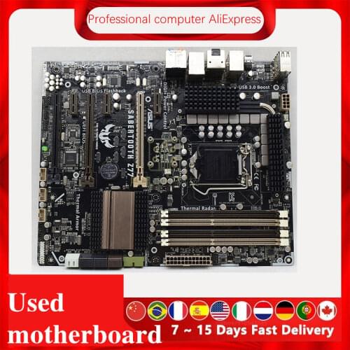 For ASUS SABERTOOTH Z77 Computer Motherboard LGA 1155 DDR3 For Intel Z77 P8Z77 Desktop Mainboard (Without heat shield)