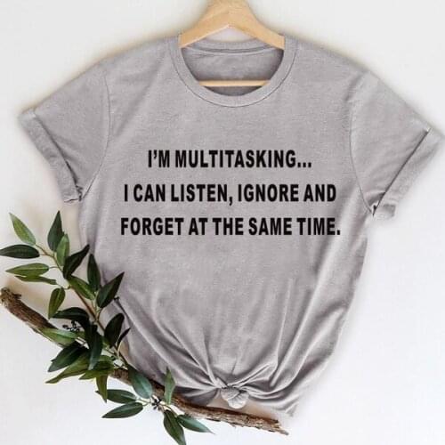 Cute "I'm Multitasking..." Saying Shirt, Casual Tee, Cool Short Sleeve Shirt for Spring Summer and Fall shirt graphic tees tops