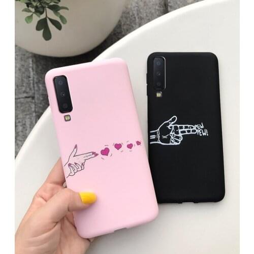 Cute Silicone Case For Samsung Galaxy A7 2018 Case Soft TPU Back Cover Phone Shell For Samsung A7 2018 SM-A750F A750 Full Bumper
