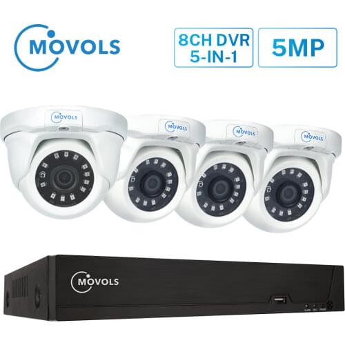Movols 8CH 5MP CCTV Camera System H.265 NVR Kit 4PCS Outdoor Security Camera P2P IR-CUT indoor doom Video Surveillance System