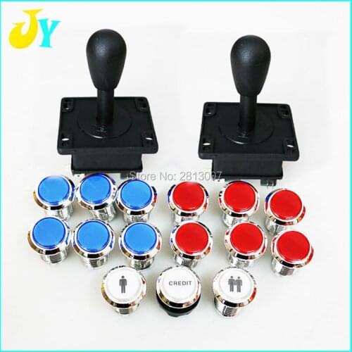 DIY kit jamma mame for 2 pcs American/ZIPPY 8way arcade joystick 15pcs 12V chrome illuminate button Credict /1 P/2P start button