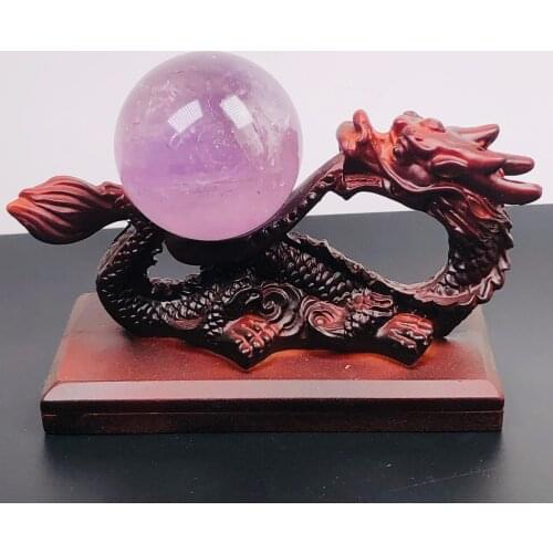 Natural rainbow amethyst crystal ball stone healing ornament